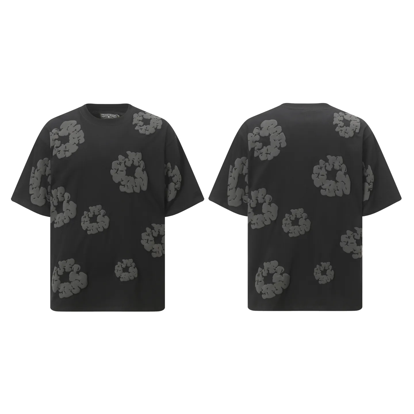 DENIM TEARS Kapok New Short Sleeve Model No.: 3165P106 Color: Black Gray Size: S M L XL